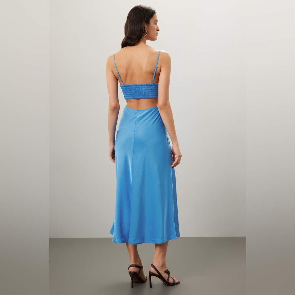 A.L.C. cinderella blue Blakely cutout open back a line midi gown dress size 4 - Picture 3 of 6